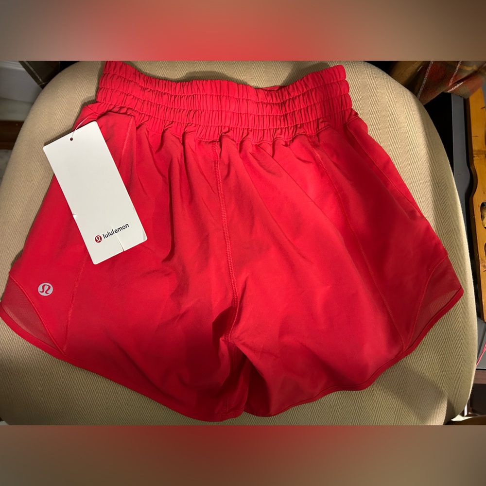 Lululemon Red Glow Hotty Hot Shorts-4" - Picture 2 of 5